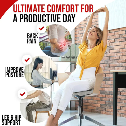 Ergonomic Memory Foam Chair Cushion for Ultimate Comfort and Support - Ideal for Office and Home Use
